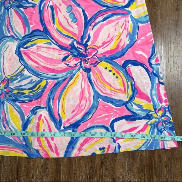 Lilly Pulitzer Margot Dress M Halter Sundress Mini Swing Dress Floral Pink Blue - Picture 8 of 11